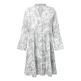 thumbnail image 4 of OVINYER Dress Women Summer Casual V-Neck 3/4 Sleeve Boho Print Beach Flowy Swing Vacation Mini Dress Lightweight Soft Breathable, 4 of 5