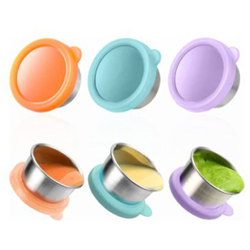 6Pcs Salad Dressing Containers with Lid Reusable Small Containers