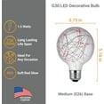 thumbnail image 2 of Diodesy- Pack of 4 G30/LED/DX/1.5W/R G30 LED Red Replacement Light Bulbs, Outdoor Christmas Globe Bulbs, Clear Decorative String Light for Patio with E26 Screw Base, 1.5 Watts, 20000hr, Non-Dimmable, 2 of 2