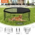 thumbnail image 2 of VEVOR Dog Playpen, 8 Panels Foldable Metal Dog Exercise Pen 24" H Pet Fence Puppy Crate Kennel with Ground Stakes Top Cover, 2 of 5