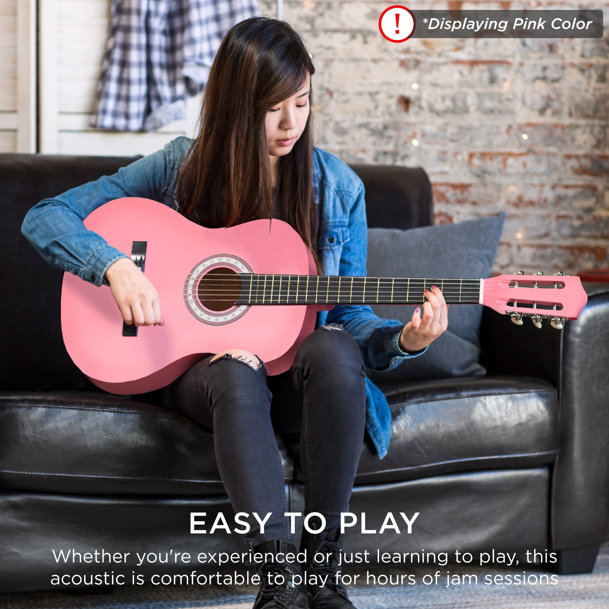 Best Choice Products Walmart Exclusive 38in Beginner Acoustic Guitar Starter Kit w/ Gig Bag, Strap, Extra Strings - Walmart Blue