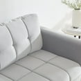 thumbnail image 2 of Modern Couch, 75.5’’W Loveseat Sofa for Living Room, Velvet Button Tufted Upholstered Love Seats for Bedroom and Office, Light Gray, 2 of 6