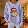 thumbnail image 2 of Yangnuo Womens Trendy Casual Christmas Theme Crew Neck Sweatshirts 2025 Ladies' Fashionable Loose Casual Letter Printed Long Sleeved Round Neck Sweatshirt Top, 2 of 5