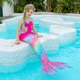 thumbnail image 3 of 5PCS Mermaid Tails for Swimming for Girls Kids Mermaid Swimsuit Costume Princess Bikini Set Bathing Suits High quality, 3 of 5
