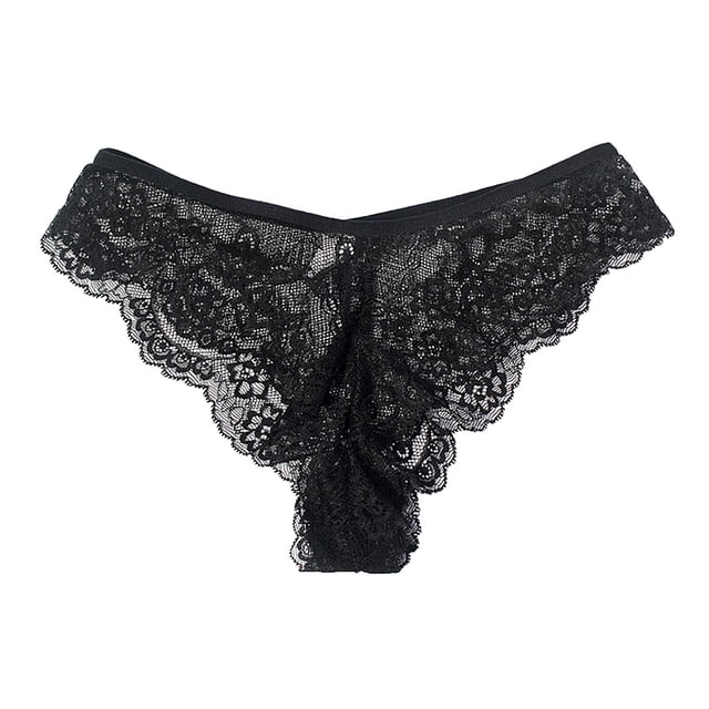 B91xZ Culotte Bikini en Coton pour Femmes Extensible Taille Basse, TP Noir