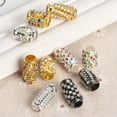 thumbnail image 3 of U8MO 5pcs Cylinder Tube Copper Alloy Metal Crystal Glass Rhinestones Big Hole Beads-15x8mm-Gold, 3 of 5