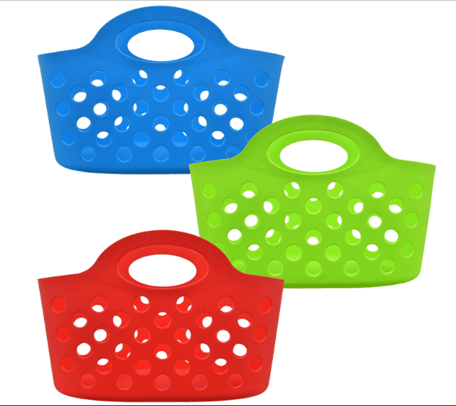 Set of 3 Plastic Oval Carry Totes Beach Tote Bags Plastic Tote Bags