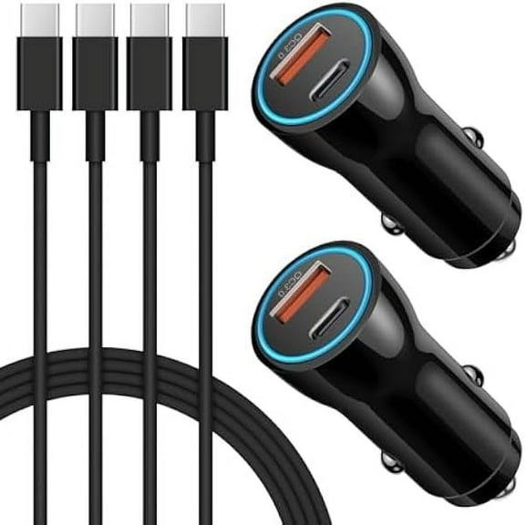 OAO iPhone 17 16 15 Car Charger, 2-Pack USB C Car Charger 43W Fast Charging with 3.3 FT Type C to C Cable, USB Car Adapter for iPhone 17/17 Pro/17 Pro Max/Air/16/15