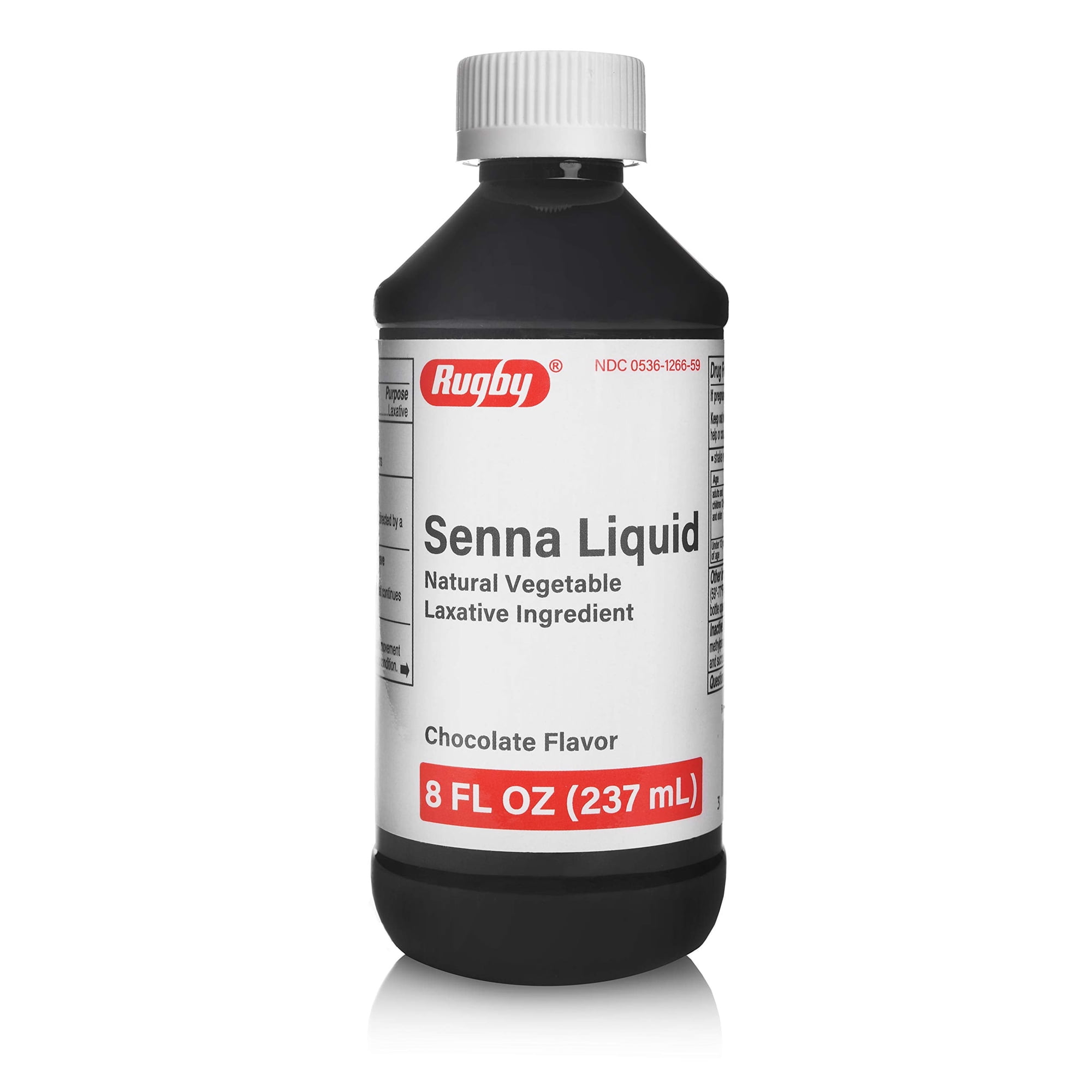 Rugby Senna Liquid Natural Vegetable Laxative (to Relieve Constipation), Chocolate Flavor, 8 oz