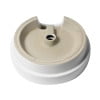 ALFI brand ABC702 White 19" Round Semi Recessed Ceramic Sink with Faucet Hole