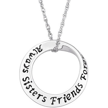 Sisters Sentiment Sterling Silver Mobius Pendant, 20
