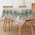 thumbnail image 3 of Duangreer Christmas Rectangle Tablecloth, Grey Grid Cartoon Holly Print Waterproof Wrinkle Resistant Table Cover for Party Picnic Decors, 60 x 84 Inch, 3 of 6