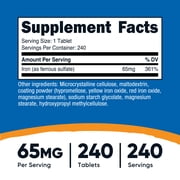 Nutricost Iron (As Ferrous Sulfate) 65mg, 240 Tablets - Non-GMO, Gluten Free Supplement