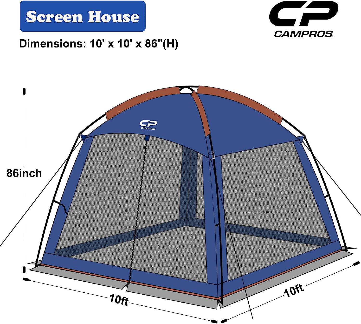 CAMPROS Screen House Room Camping Tent 10 x 10 Ft Canopy Tent Screen Shelter Gazebos Outdoor