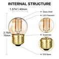 G40 Low Wattage Bulbs, G14.5 E26 Edison LED Bulb Mini Amber Globe Night