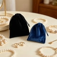 thumbnail image 5 of Jewellery Bags, Flock Velvet Jewellery Pouches, Portable Drawstring Pouch, Small Jewellery Bags Pouches for Wedding, Party, Valentine'S Day, Anniversary, Father's Day Home Gifts, 1Pc(Black,3.5x2.7"), 5 of 9