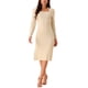 thumbnail image 1 of Vestido de suéter midi de punto acanalado de ajuste ceñido de manga larga con escote cuadrado para mujer XL en color albaricoque, 1 of 5