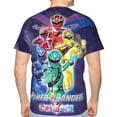 thumbnail image 2 of Power Rangers T Shirt 3d Printed Crewneck Graphic Short Sleeve Tees For Mens, 2 of 6