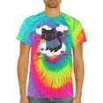 thumbnail image 2 of Wild Bobby, Cute Geek Smart Kitten Cat Wearing Glasses, Animal Lover, Tie-Dye Tees, Minty Rainbow, Large, 2 of 3