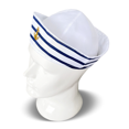 thumbnail image 4 of Gorro marinero de rayas azules y blancas con reborde en forma de cúpula, sin ala, sellado completo, gorro marinero de rayas azul marino, 4 of 5