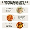 thumbnail image 3 of MAGNIFIQUE Small 5 Quart Round Casserole Programmable Slow Cooker with Glazed Ceramic Liner, Food Warmer Perfect Kitchen Small Appliance for Family Dinners, White, 3 of 7