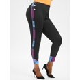 thumbnail image 1 of Leggings Talla Extra a Cuadros Panel Abotonado Rosegal Leggings de talla grande, 1 of 5