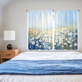 thumbnail image 5 of Farmhouse Floral Kitchen Curtains Blue Rustic Daisy Flower Small Short Cafe Window Curtains Vintage Country Bathroom Kitchen Window Drapes Treatment Tier Curtains 26"x36", 5 of 6