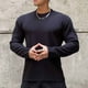 thumbnail image 1 of pstuiky camisetas de manga larga para hombre, Suéter de manga larga con cuello redondo y base para hombre, estilo otoñal, color liso camisetas de hombre l, 1 of 3