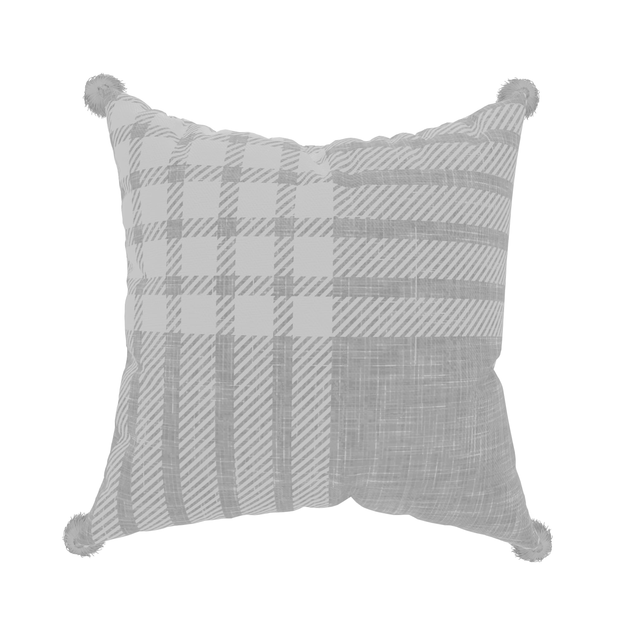 Decorative Throw Pillow Cover, 18” x 18”, Gray and White, Large Scale