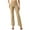 Khaki, variant on Timegard Womens Pants Straight Leg High Waist Button Suit Pants Casual Comfy Office Formal Trousers