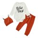 thumbnail image 1 of Gibobby Conjunto de leggings para bebés y niñas Recién Nacido Bebé Niñas Niños Manga Larga Estampado De Pantalones Largos Sombrero Trajes(Blanco,12-18 Meses), 1 of 5
