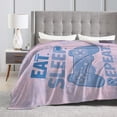 thumbnail image 4 of DouZhe Ultra-Soft Micro Fleece Lightweight Flannel Bed Blanket, Cartoon Eat Sleep Game Controller Pink Print Cozy Warm Throw Blankets, 40"x30", 4 of 7
