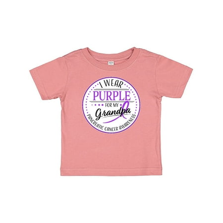 

Inktastic I Wear Purple for my Grandpa- Pancreatic Cancer Awareness Gift Baby Boy or Baby Girl T-Shirt