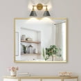 thumbnail image 3 of LNC 15.5-in 2-Light Brushed Gray and Gold Bell LED Modern Vanity Light for Bathroom, 3 of 14
