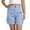 Light Blue, variant on Bermuda Shorts for Women Casual Solid Color Cargo Elastic Waistband Comfort Summer Flowy Shorts with Pockets S-2XL