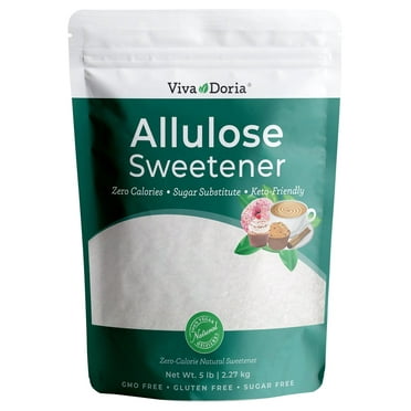 Viva Doria Allulose Sweetener | Zero Calorie Sugar Substitute | Great for Coffee, Tea, Cooking and Baking | Keto Friendly | Non-Erythritol, GMO Free, Gluten Free & Vegan Sweetener, 5 lb (2.27 kg)