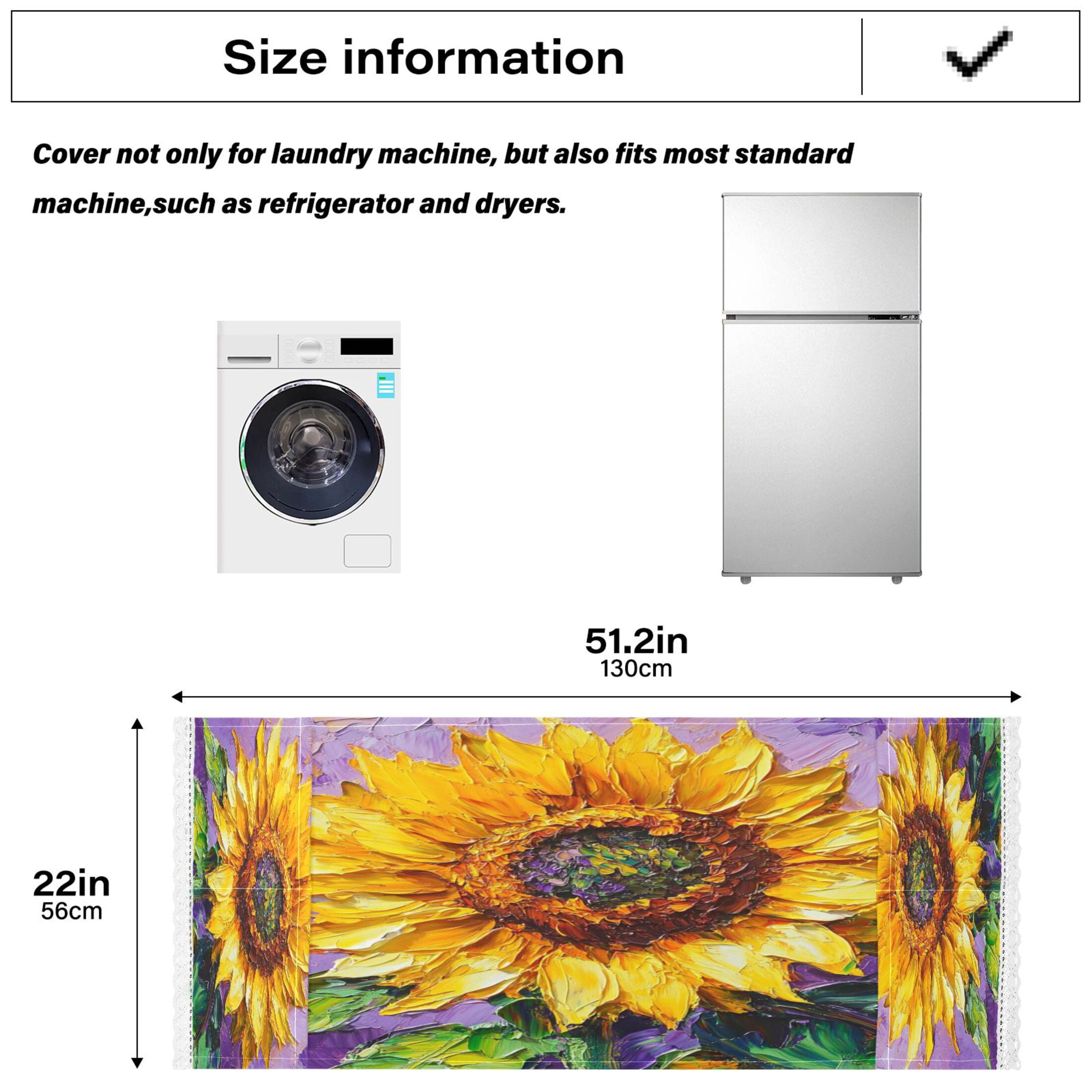 WOBOGO Bright Yellow Sunflower Washing Machine Cloth Dryer Refrigerator Top Cover Protective Non-Slip Mat For Kitchen Laundry