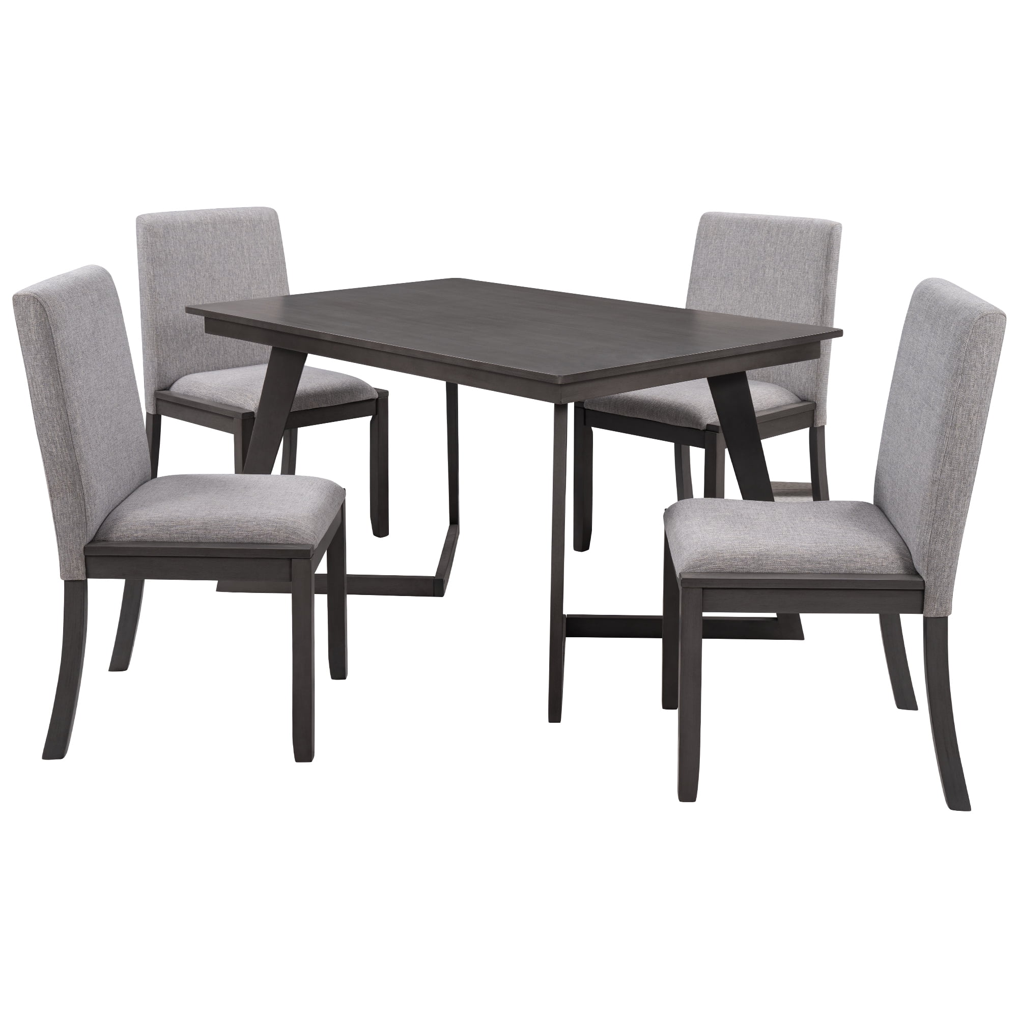 5-Piece Kitchen Table Set Counter Height Dining Set with 4 High Back