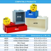 LEGO Desk Drawer Stackable Storage with 8 Knobs, Grey