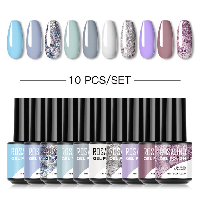 ROSALIND Gel Esmalte de Uñas Set 24 UNIDS Invierno Semi Permanente Gel Barniz Híbrido Necesita Base Top Coat Nails Art Kit de Esmalte de Uñas Tan Jianjun unisex