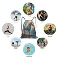 thumbnail image 6 of Honeii Forest Lake White Horse Print Drawstring Backpack,Drawstring Bags String Backpack Gym Cinch Sack Backpack Sport Bag Draw-, 6 of 6