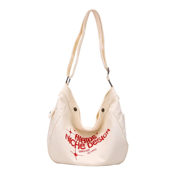 Bolso Bandolera Lona Bolso Bandolera Suave Gran Capacidad para El (Blanco)