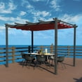 thumbnail image 2 of Kozyard 10' x 12' x7' Morgan Outdoor Extra-Large Frame Burgundy Aluminum Pergolas, Waterproof, 2 of 6
