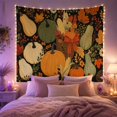 thumbnail image 2 of Illustrative Arrangement Elements With Autumn Variety Pumpkins, Mystical Fantasy for Space Lovers, Wall Decor, Halloween Gift, Tapestry Wall Hanging for Dorm and Living Room, 2 of 7