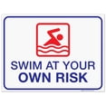 thumbnail image 1 of Swim at Your Own Risk Sign, Pool Sign,, 1 of 1
