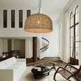 thumbnail image 6 of LittleGlovo Retro Rattan Pendant Lights Kitchen Island Decor Hemp Rope Woven Lampshade, 6 of 16