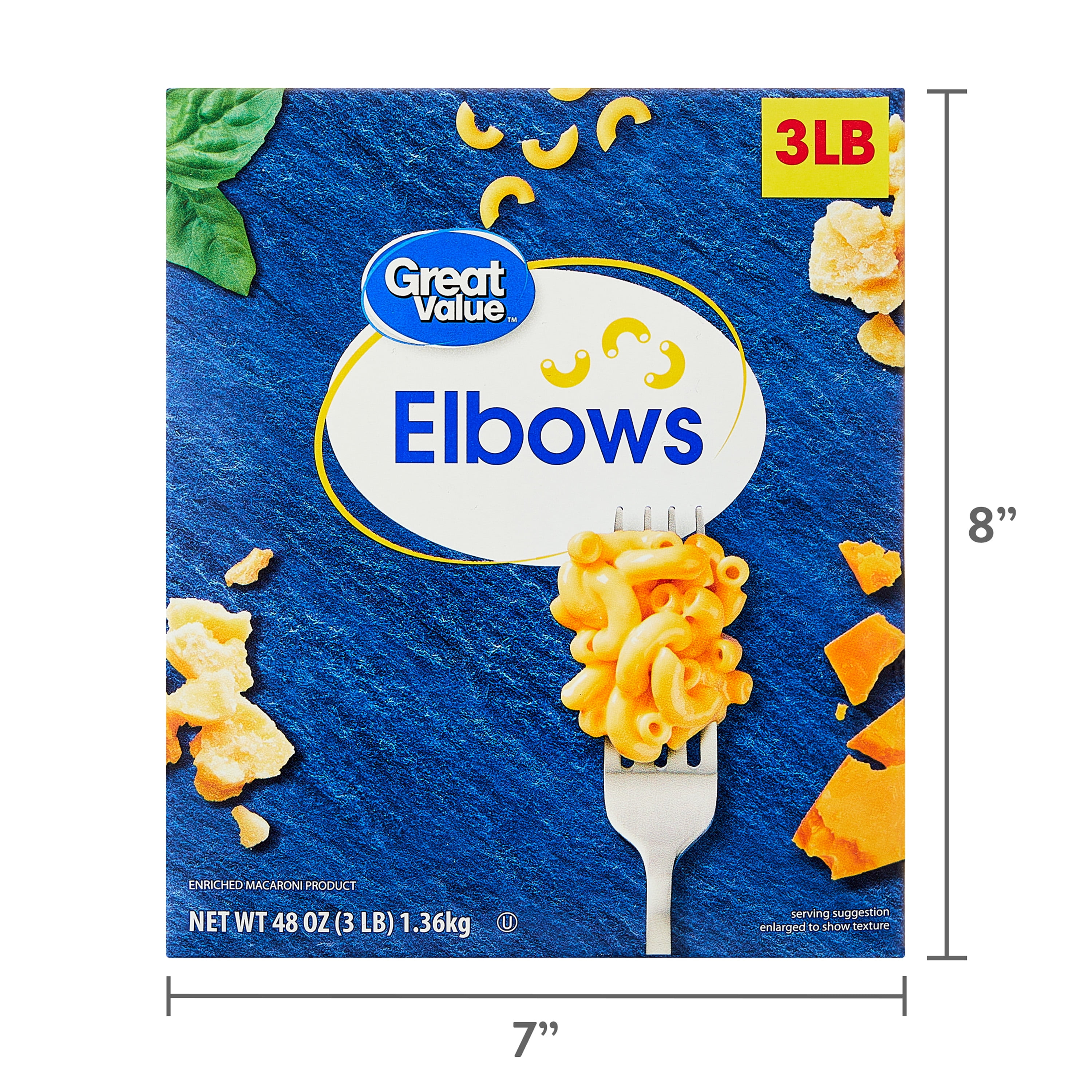 Great Value Elbow Pasta, 48 oz