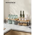 thumbnail image 2 of Cabinet Organizer Shelf, Set of 2 Kitchen Counter Shelves, Kitchen Storage, Spice Rack, Stackable, Expandable, Metal and Engineered Wood, Ink Black and Heather Greige UKCS020X02, 2 of 15