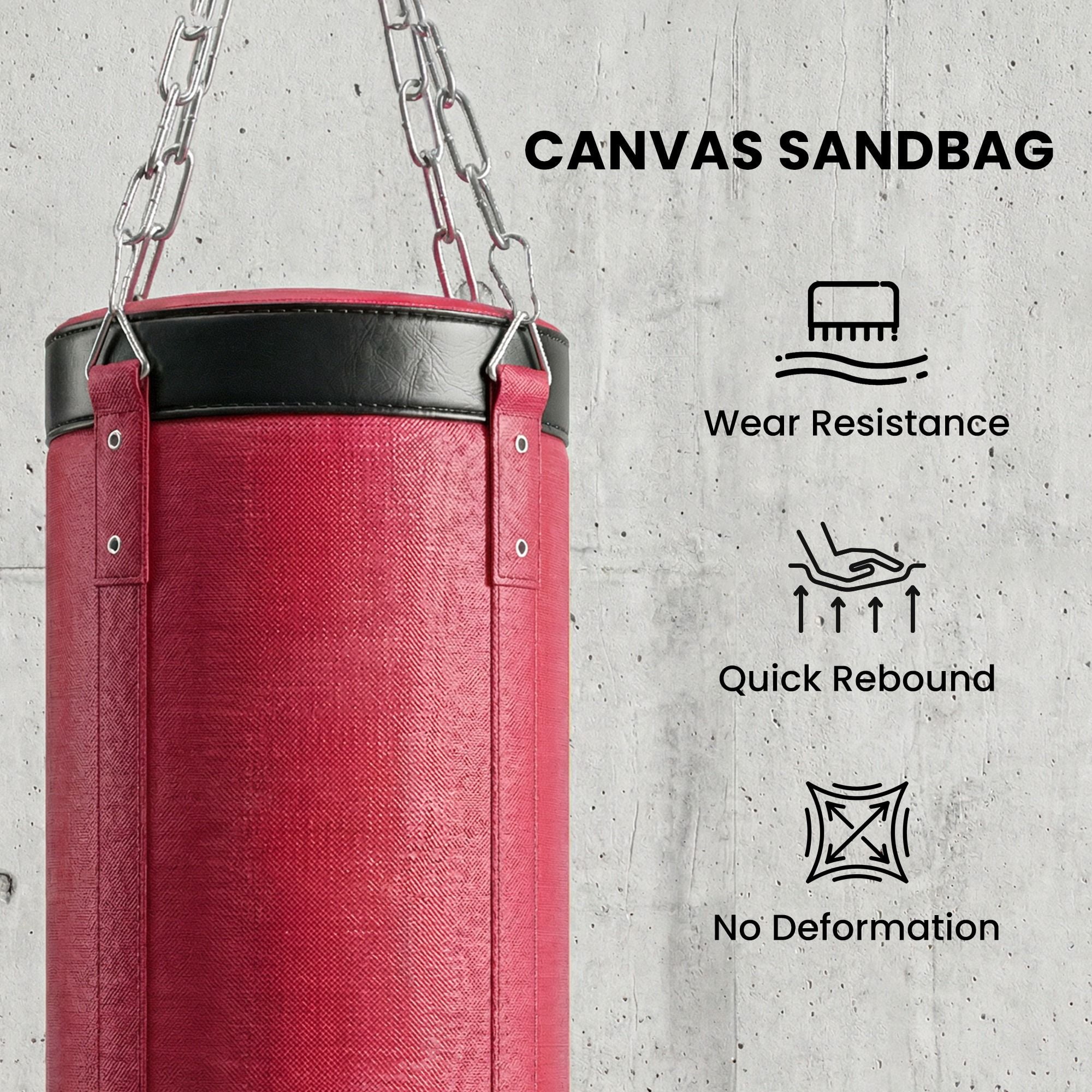 Dranite Speed Bag & Stand Combo, 72.8"-90.9" Adjustable Freestanding Punching Bag Set with Canvas Heavy Bag, Red