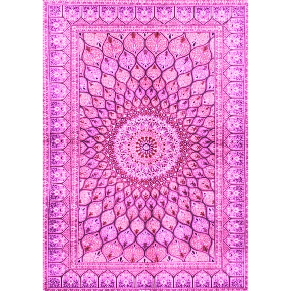 Ahgly Company Indoor Rectangle Persian Pink Traditional Area Rugs, 5' x 7'